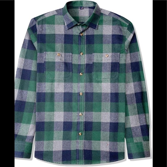 Other - New Mens Cotton Flannel Long Sleeve Shirt Multiple Sizes